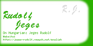 rudolf jeges business card